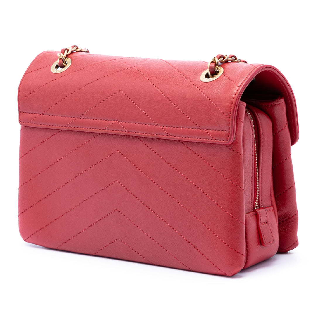 Chanel CC Chevron Enveloppe à rabat Petit Cuir de veau
