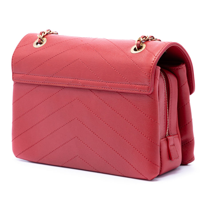 Chanel CC Chevron Enveloppe à rabat Petit Cuir de veau