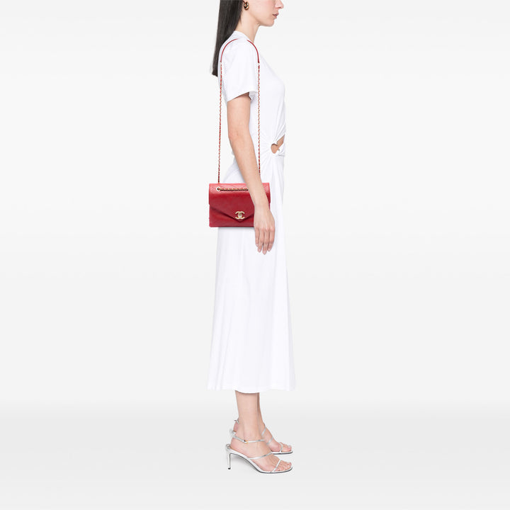 Chanel CC Chevron Enveloppe à rabat Petit Cuir de veau
