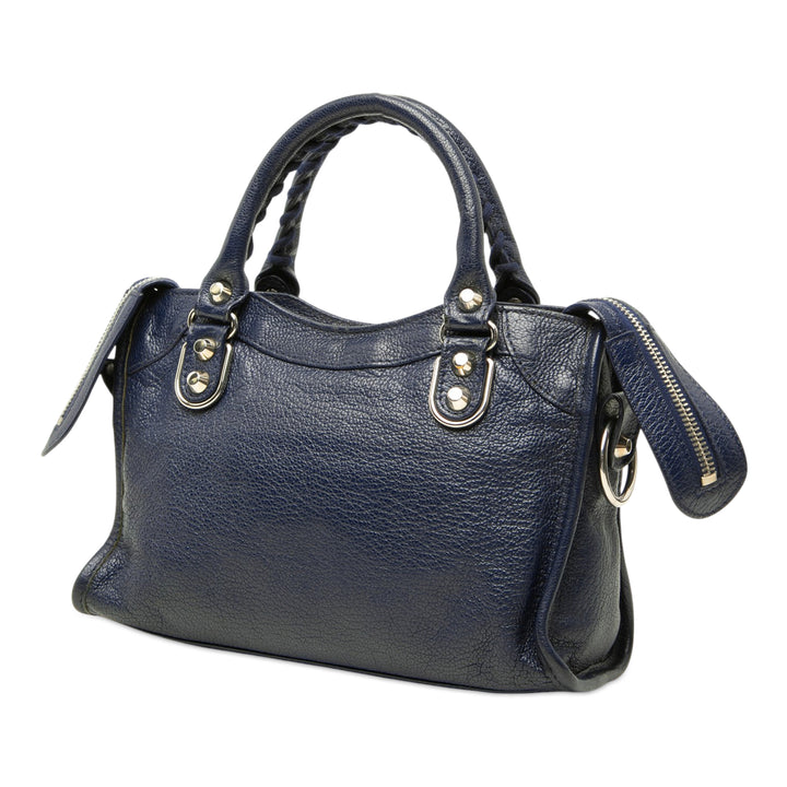 Balenciaga Mini Cuir de chèvre Motocross Classic Metallic Edge City Sac