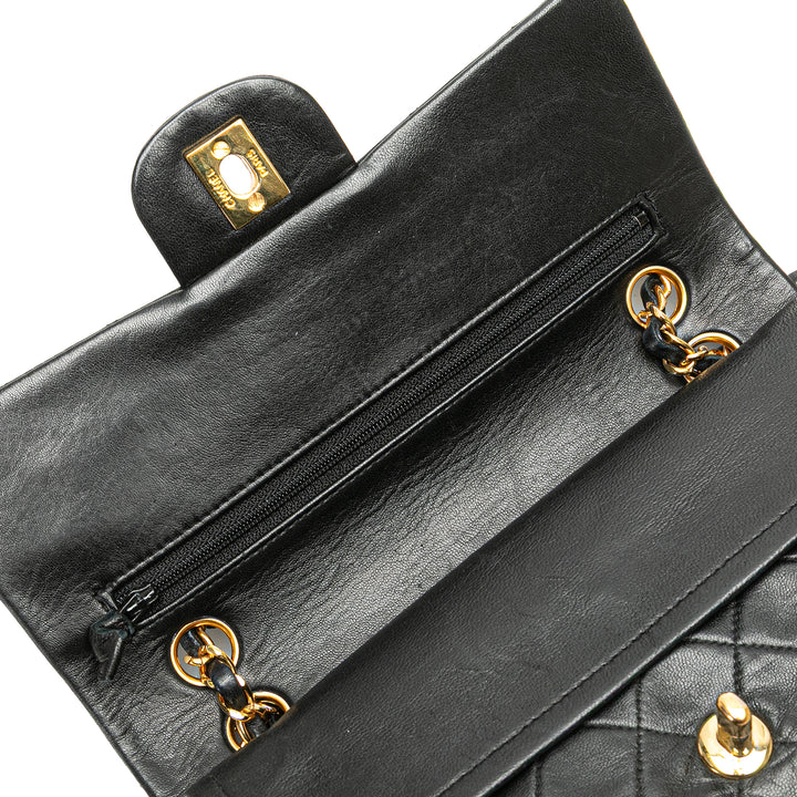 Small Classic Lambskin Double Flap Black - Gaby Paris