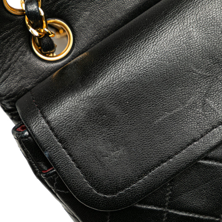 Small Classic Lambskin Double Flap Black - Gaby Paris