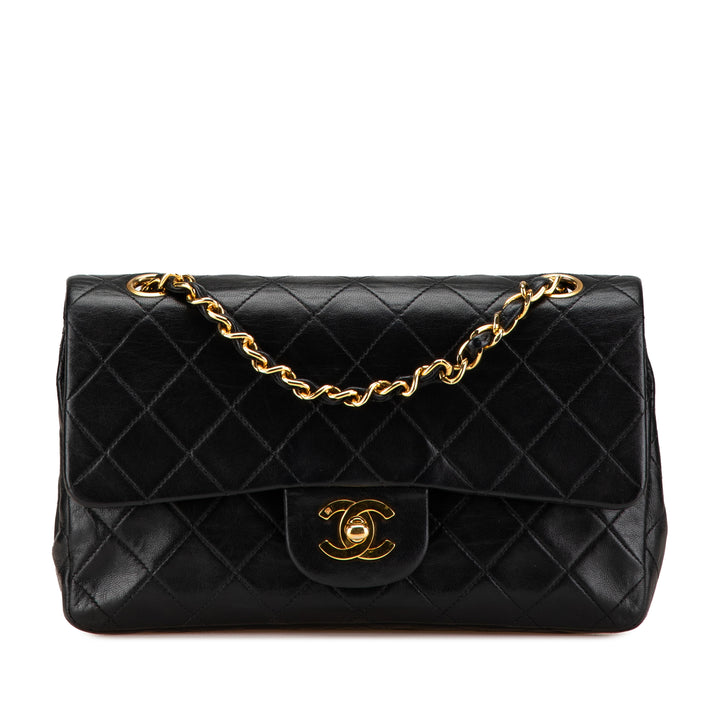 Small Classic Lambskin Double Flap Black - Gaby Paris