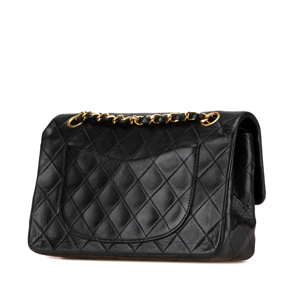 Small Classic Lambskin Double Flap Black - Gaby Paris