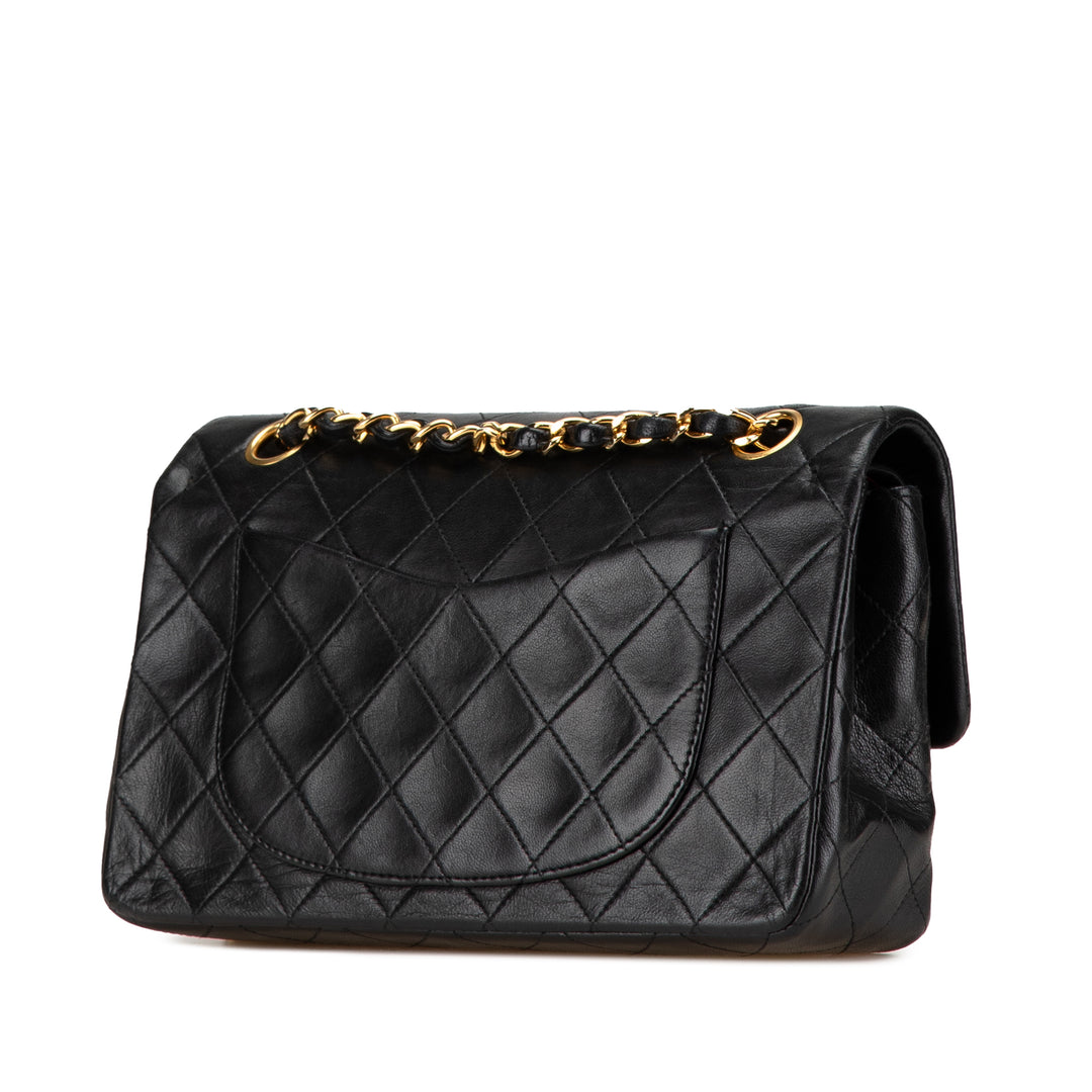 Small Classic Lambskin Double Flap Black - Gaby Paris