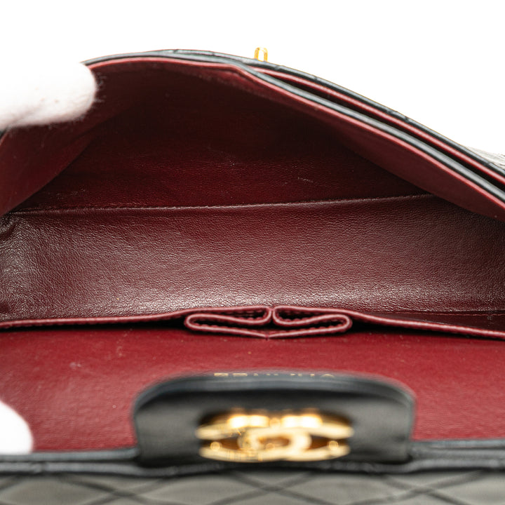 Small Classic Lambskin Double Flap Black - Gaby Paris