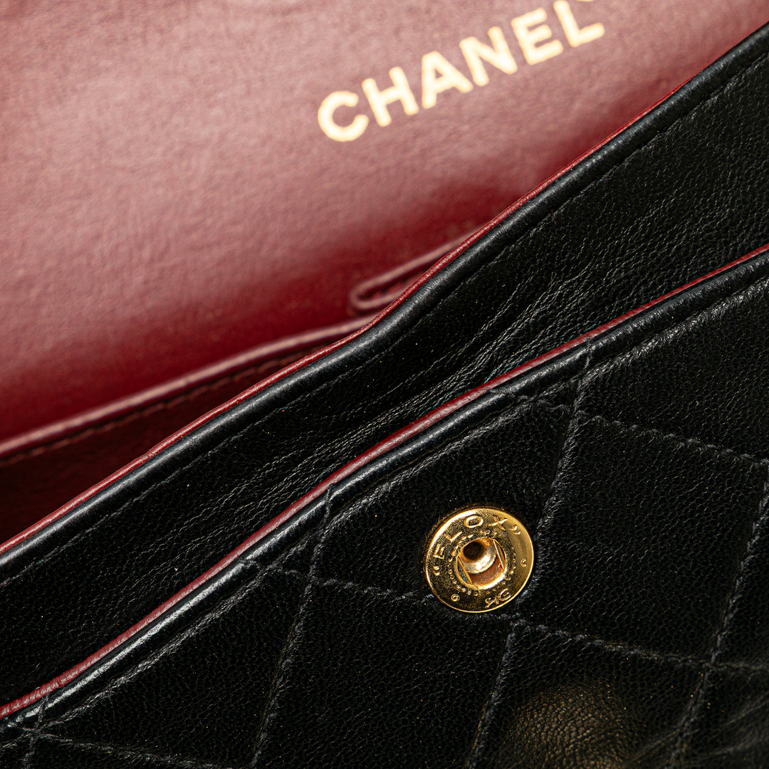 Small Classic Lambskin Double Flap Black - Gaby Paris