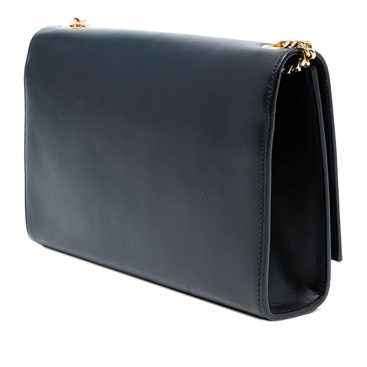 Saint Laurent Medium Smooth Cuir de veau Classic Monogram Kate Tassel Sac porté croisé Noir