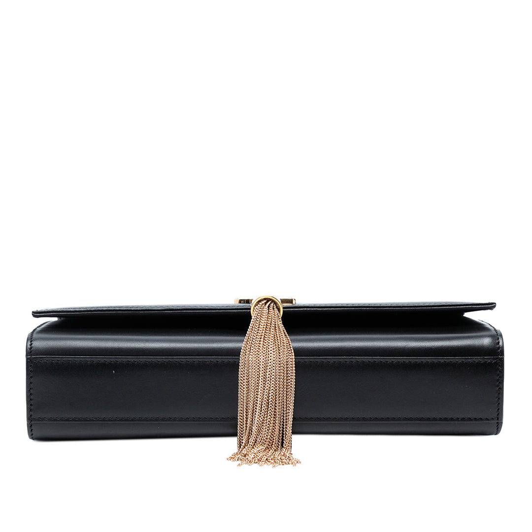 Saint Laurent Medium Smooth Cuir de veau Classic Monogram Kate Tassel Sac porté croisé Noir