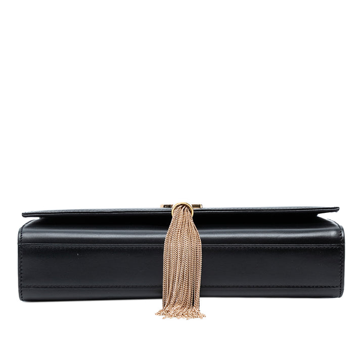 Saint Laurent Medium Smooth Cuir de veau Classic Monogram Kate Tassel Sac porté croisé Noir