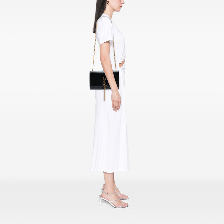 Saint Laurent Medium Smooth Cuir de veau Classic Monogram Kate Tassel Sac porté croisé Noir