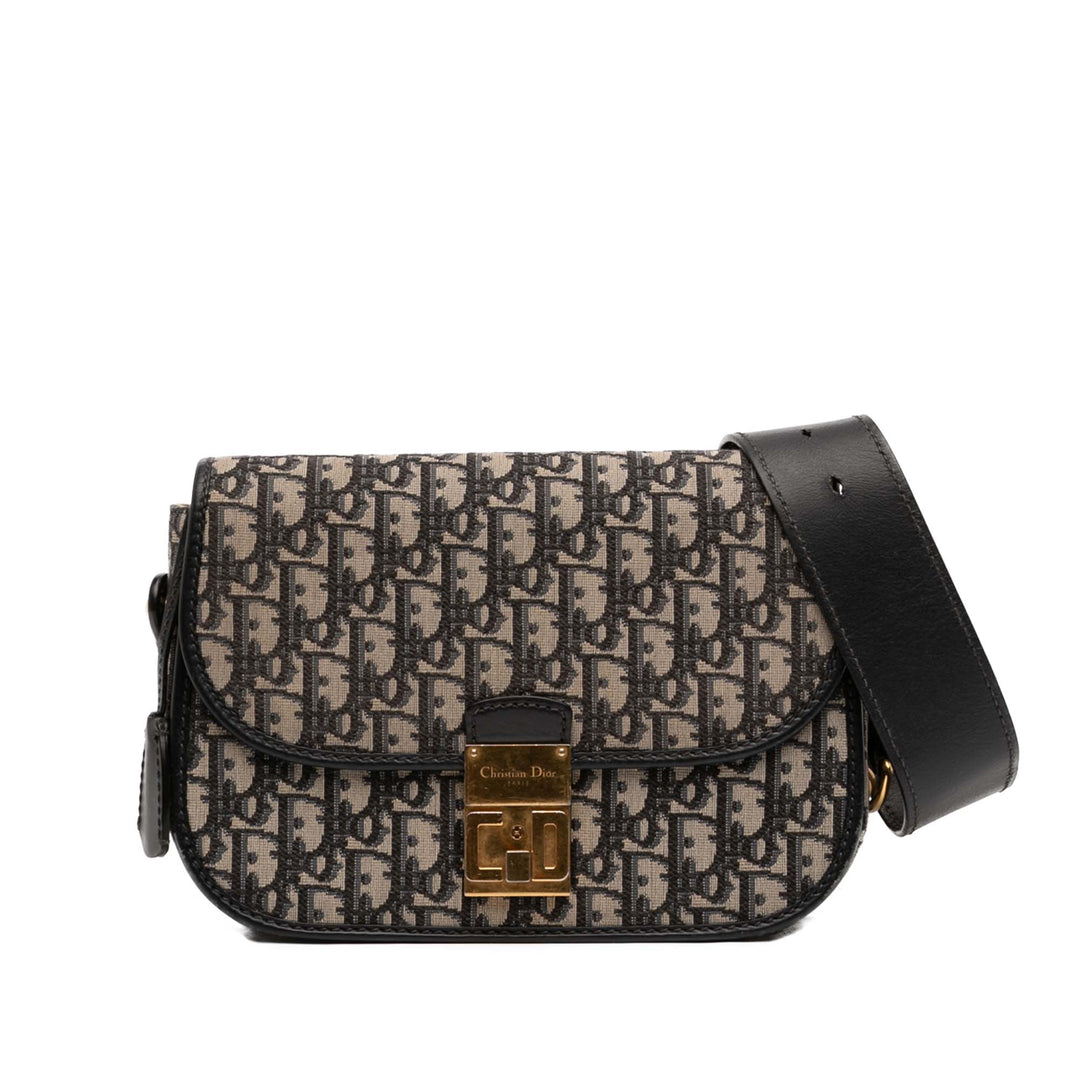 Dior Oblique Toile à rabat Sac porté croisé