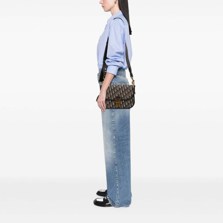 Dior Oblique Toile à rabat Sac porté croisé