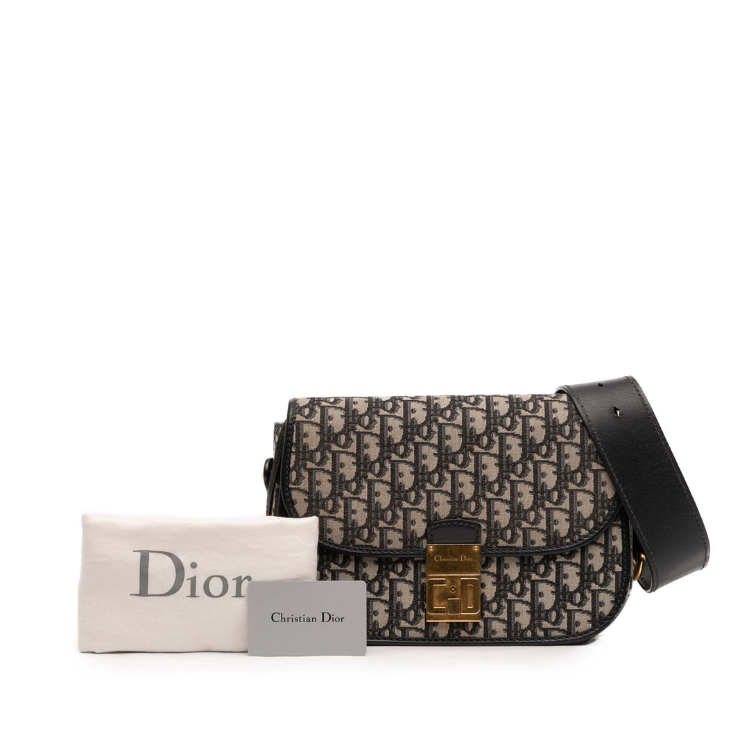 Dior Oblique Toile à rabat Sac porté croisé