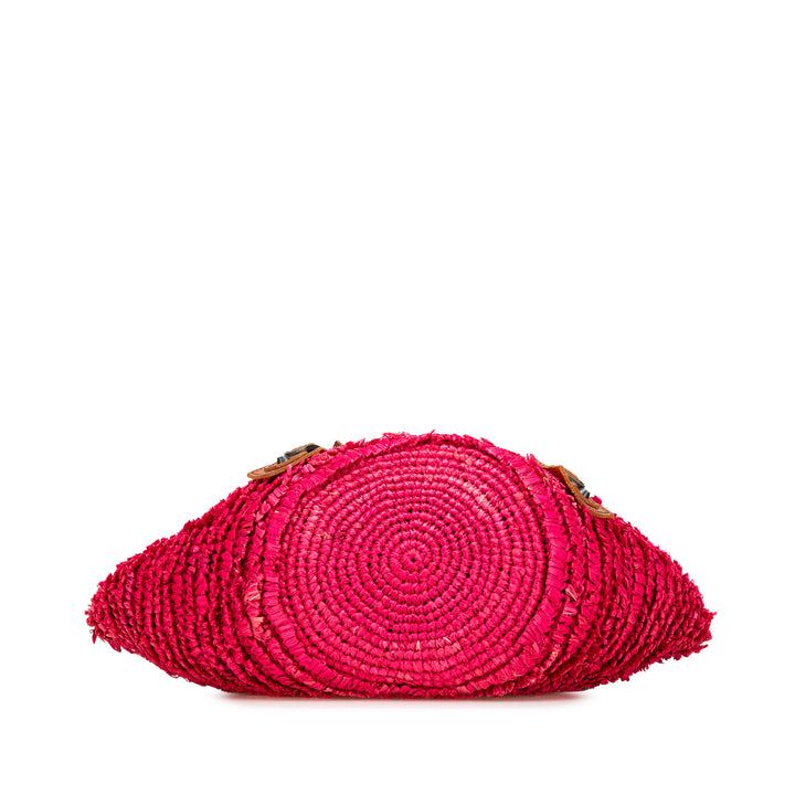Small Raffia Motocross Basket Tote Pink - Gaby Paris