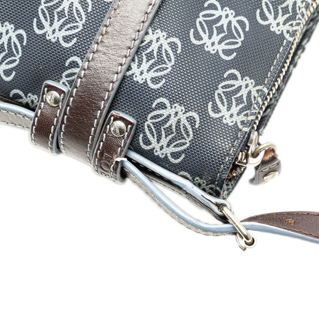 Anagram Coated Canvas Crossbody Blue - Gaby Paris