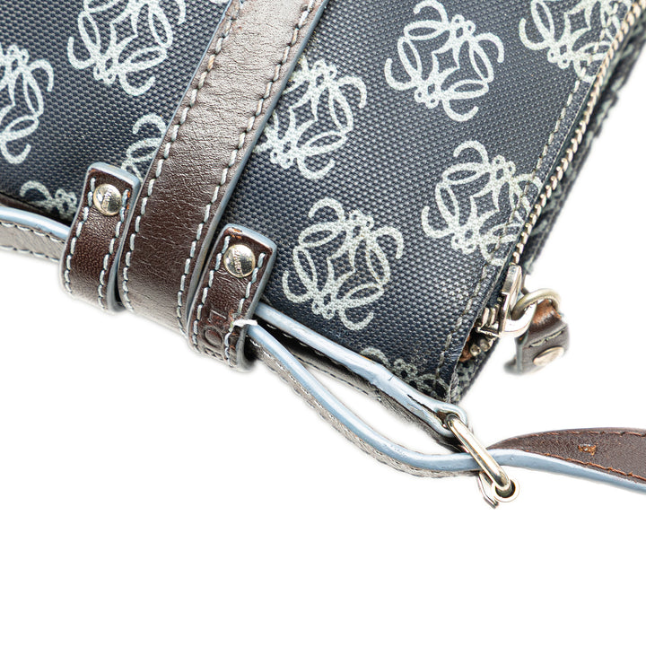 Anagram Coated Canvas Crossbody Blue - Gaby Paris