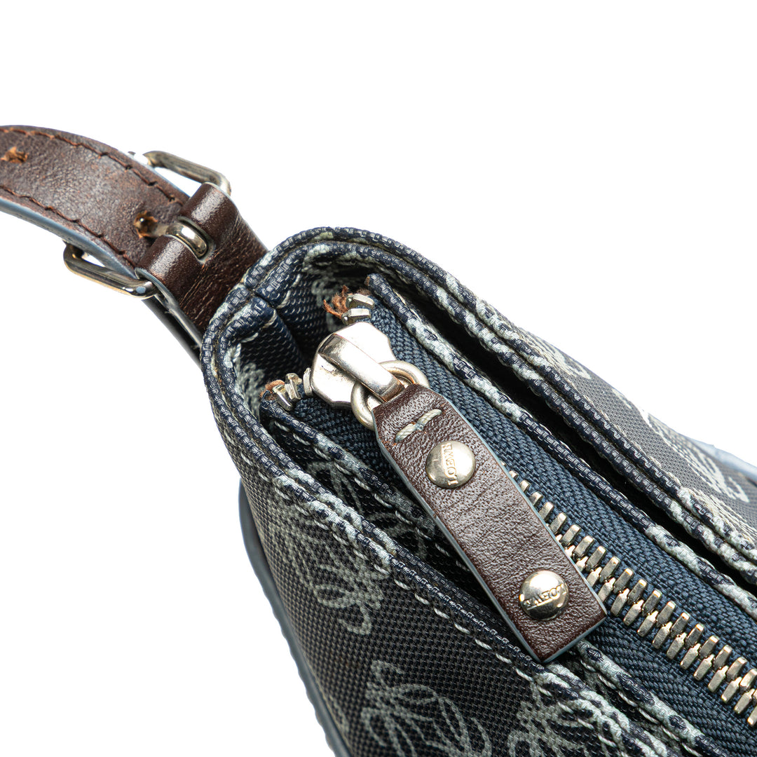 Anagram Coated Canvas Crossbody Blue - Gaby Paris