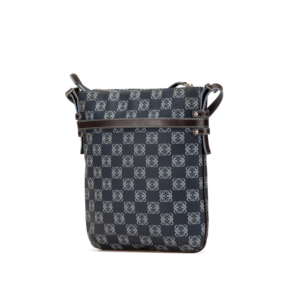 Anagram Coated Canvas Crossbody Blue - Gaby Paris