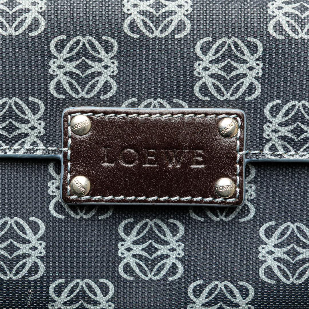 Anagram Coated Canvas Crossbody Blue - Gaby Paris
