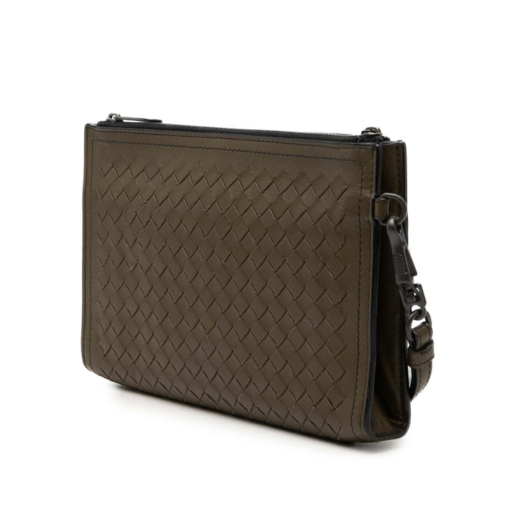 Bottega Veneta Nappa Intrecciato Double Zip Wristlet Pochette