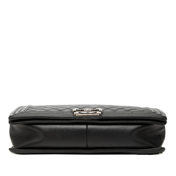 Chanel Large Matelassé Cuir d'agneau Boy à rabat