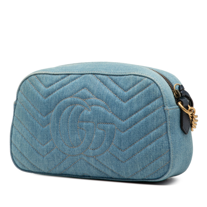 GG Marmont Matelasse Perley Sac Petit Jean Bleu