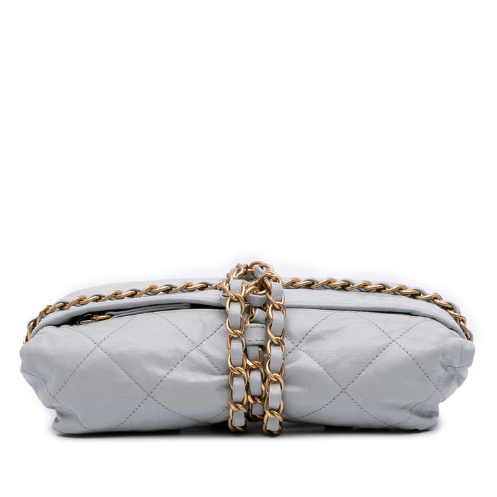 Quilted Calfskin Midnight Swim Baluchon Bag Gray - Gaby Paris