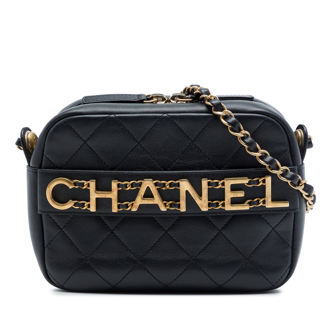 Chanel Matelassé Cuir de veau Logo Enchained Sac caméra