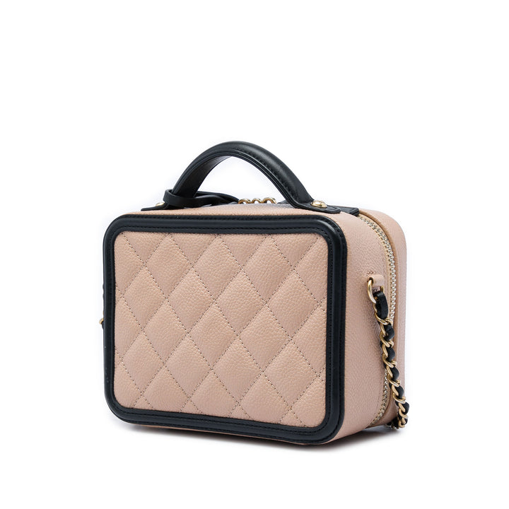 Bicolore CC Filigree Vanity Petit Cuir caviar Marron