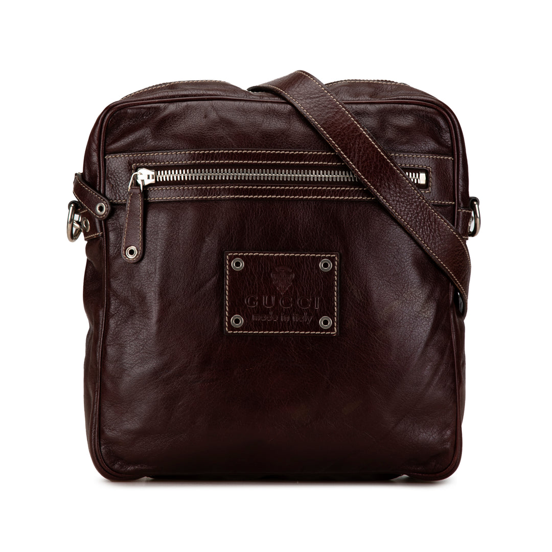 Leather Crossbody Bag Brown - Gaby Paris