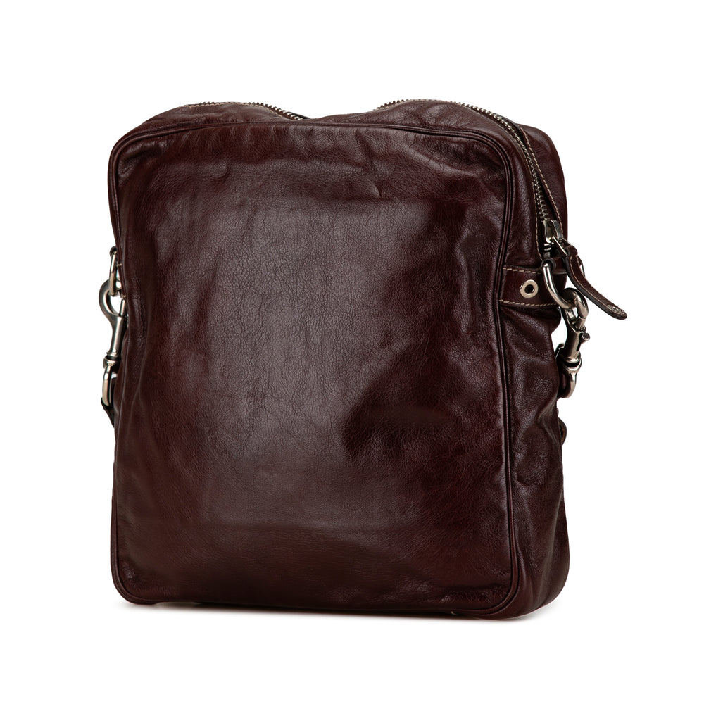 Leather Crossbody Bag Brown - Gaby Paris