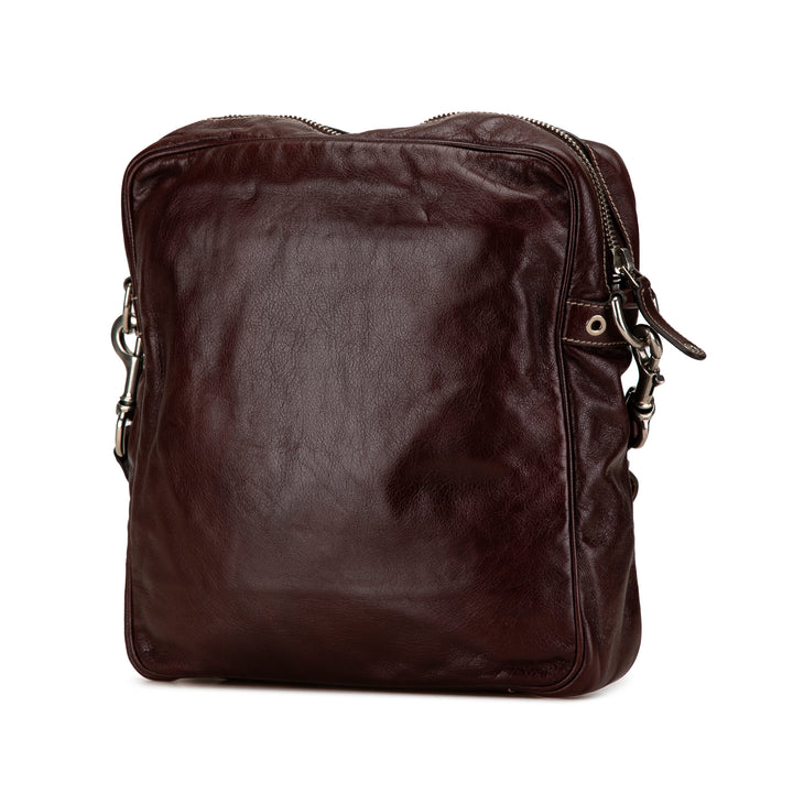 Leather Crossbody Bag Brown - Gaby Paris