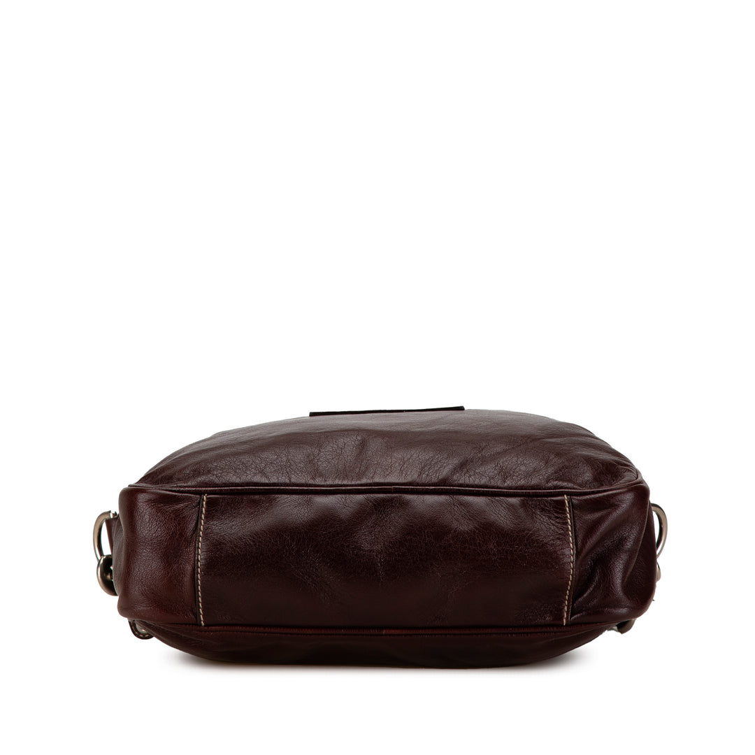 Leather Crossbody Bag Brown - Gaby Paris