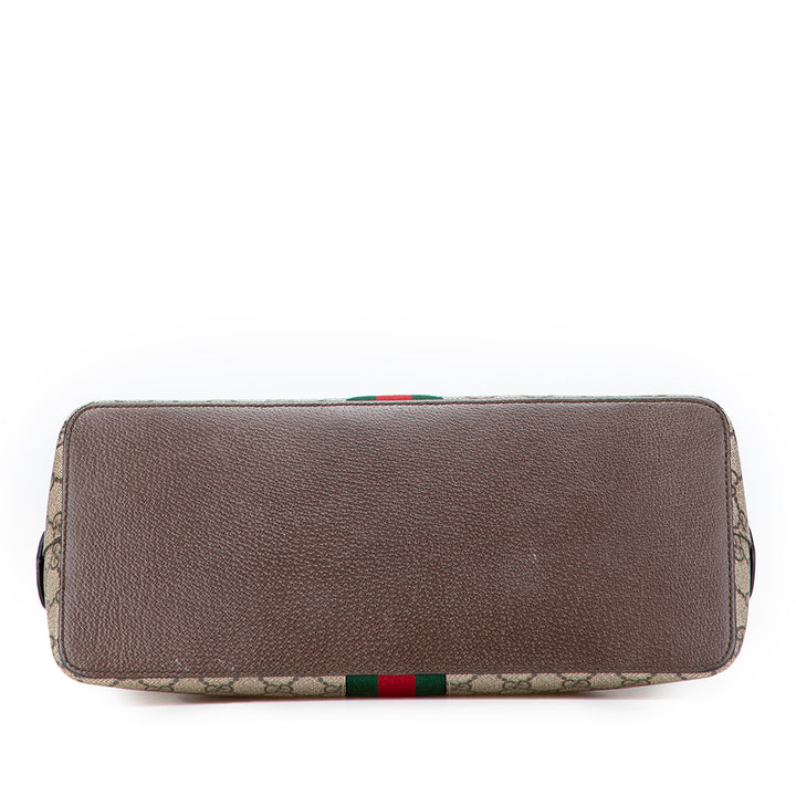 Medium GG Supreme Ophidia Web Satchel Brown - Gaby Paris