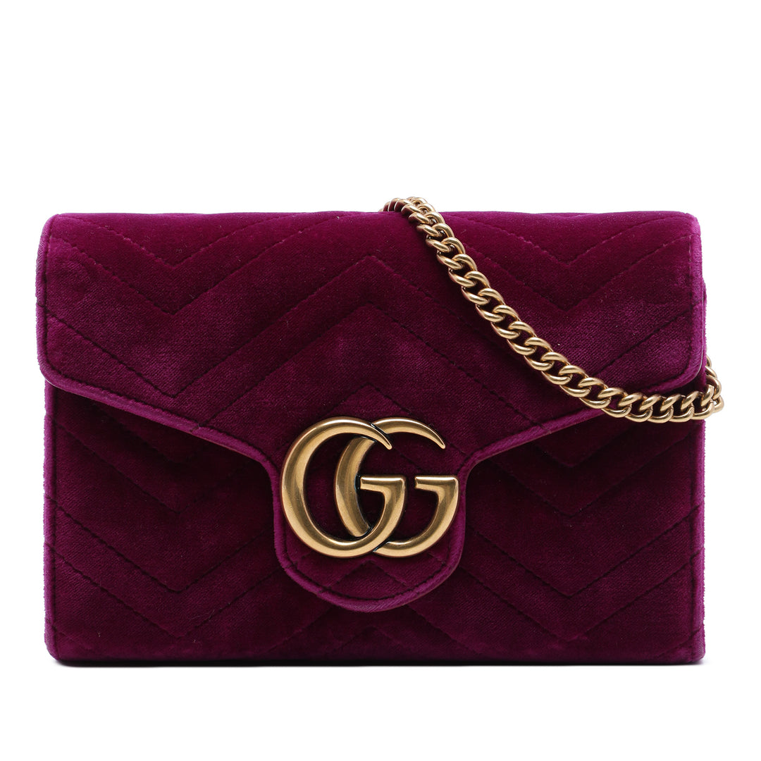 GG Marmont Matelasse Wallet on Chain Violet