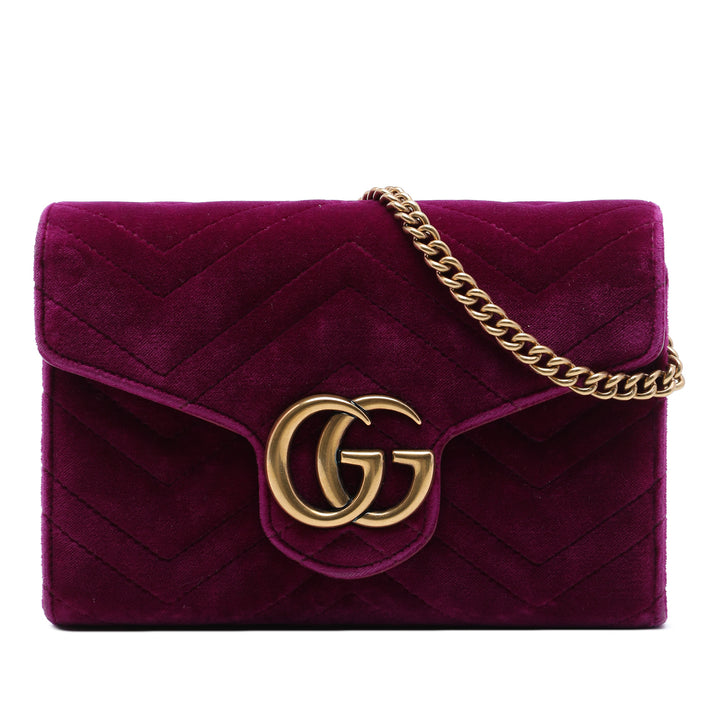 GG Marmont Matelasse Wallet on Chain Violet