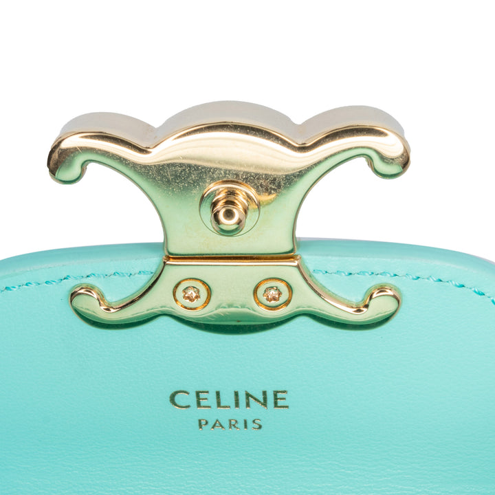Leather Triomphe AirPods Case with Strap Blue - Gaby Paris