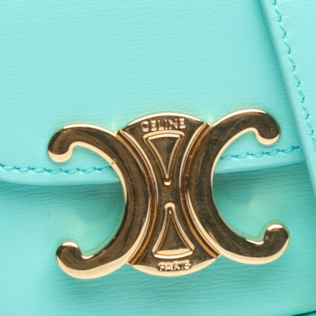 Leather Triomphe AirPods Case with Strap Blue - Gaby Paris