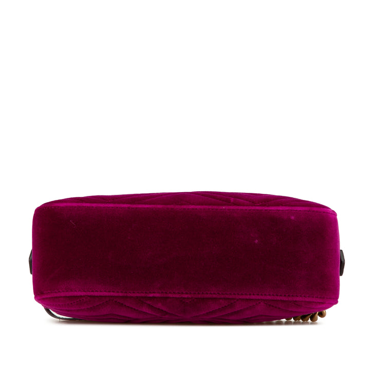 Small Velvet GG Marmont Matelasse Shoulder Bag Pink - Gaby Paris