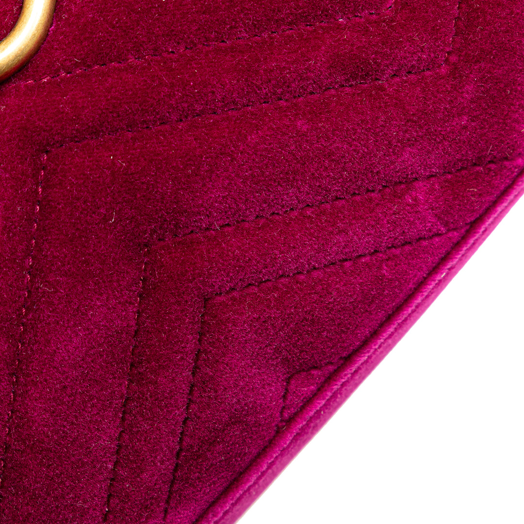 Small Velvet GG Marmont Matelasse Shoulder Bag Pink - Gaby Paris