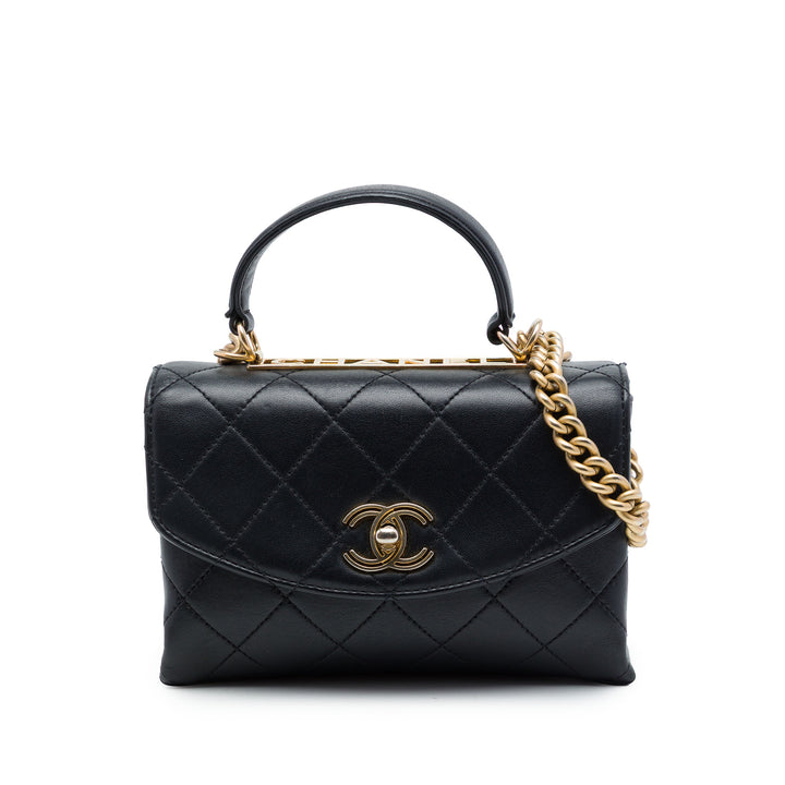 Chanel Sac à main Matelassé Trendy Spirit à Petit Cuir d'agneau Noir – vue principale – GABY PARIS