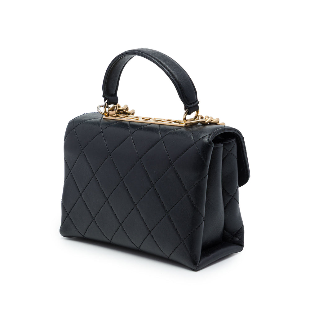 Chanel Sac à main Matelassé Trendy Spirit à Petit Cuir d'agneau Noir – vue 2 – GABY PARIS