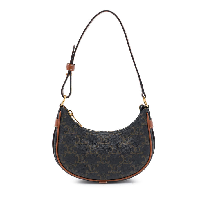 Celine Triomphe Ava Sac Mini Triomphe enduite Marron – vue principale – GABY PARIS