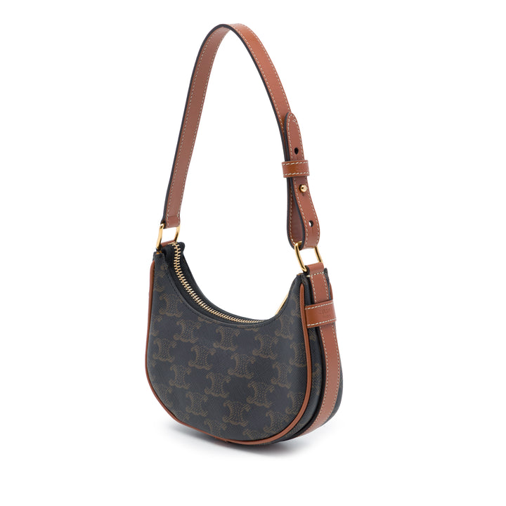 Celine Triomphe Ava Sac Mini Triomphe enduite Marron – vue 2 – GABY PARIS