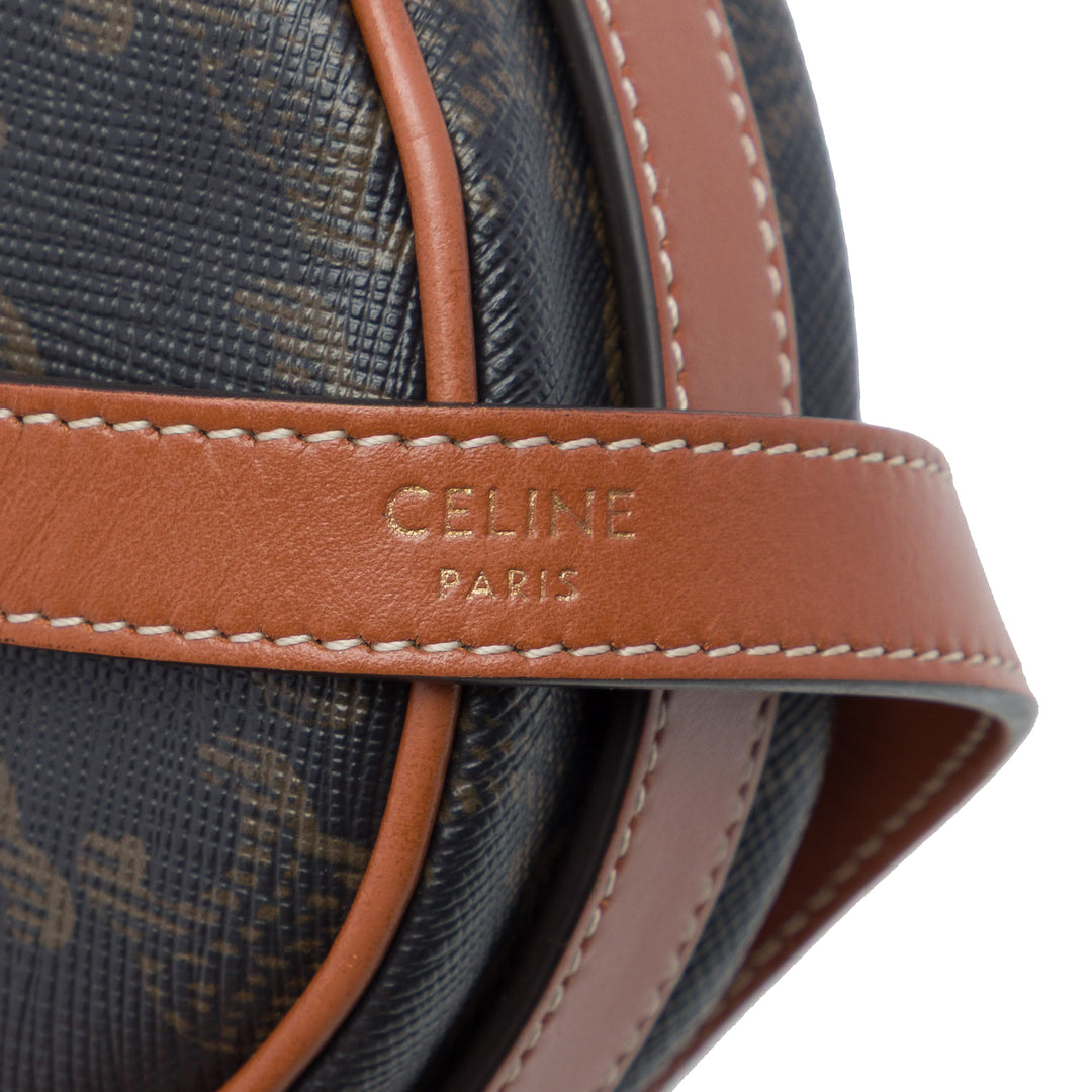 Celine Triomphe Ava Sac Mini Triomphe enduite Marron – vue 5 – GABY PARIS