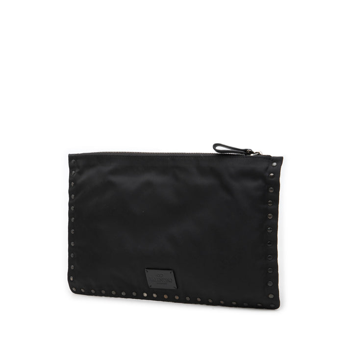 Valentino Nylon Rockstud Zip Pochette