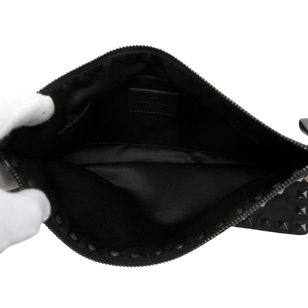 Valentino Nylon Rockstud Zip Pochette