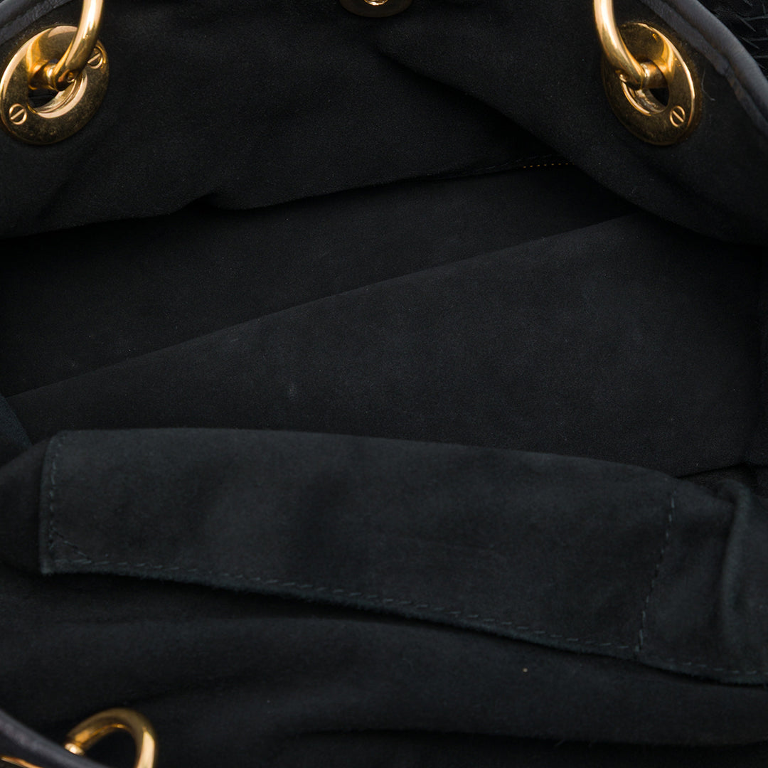Dior Tissé Lady Dior Souple Cabas Grand Cuir d'agneau Noir – vue 4 – GABY PARIS