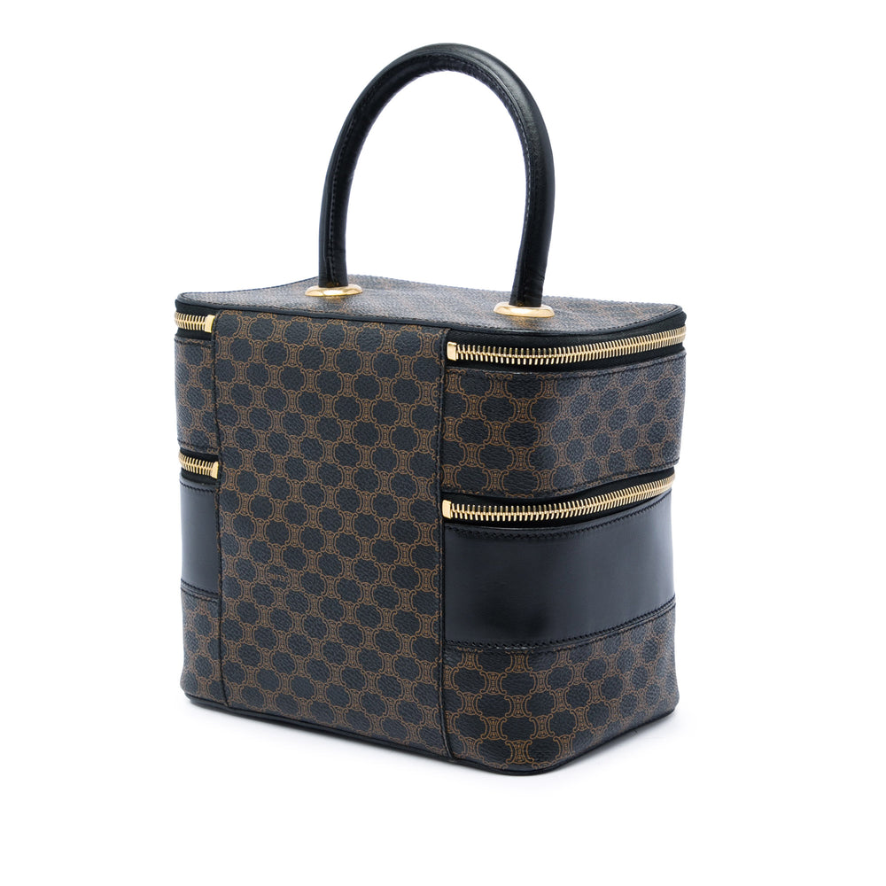 Celine Macadam Double Zippé Vanity Toile enduite Marron – vue 2 – GABY PARIS